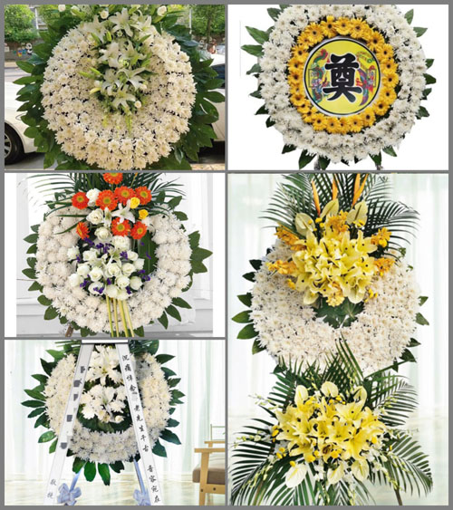 四川成都彭州市丹景山镇石河村花圈速递